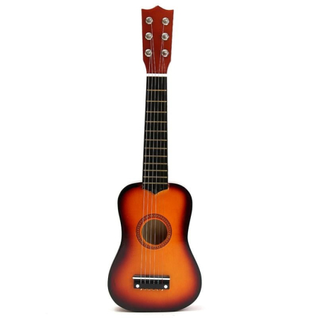 Jucarii, Copii & Bebe - Chitara pentru Copii, Flippy, din Lemn si Plastic, pentru Incepatori, 53.4 x 17.5 x 5.8 cm, Maro Lucios