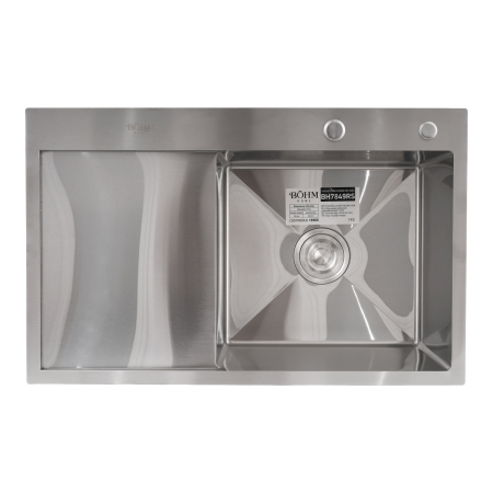 Chiuveta Bucatarie Inox alimentar SUS304 BoHM BH7849RS Satin 780x490x215 mm [1]