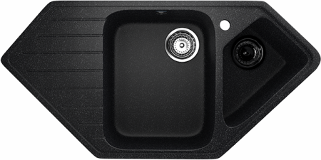 Chiuveta de colt pentru bucatarie Ulgran U-409-308 Negru, 97 x 50 cm [0]