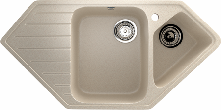 Chiuveta de colt pentru bucatarie Ulgran U-409-328 Bej, 97 x 50 cm [0]