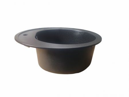 Chiuveta din compozit de granit pentru bucatarie negru metalic ELEFANT PREMIUM 510 LUNA [1]