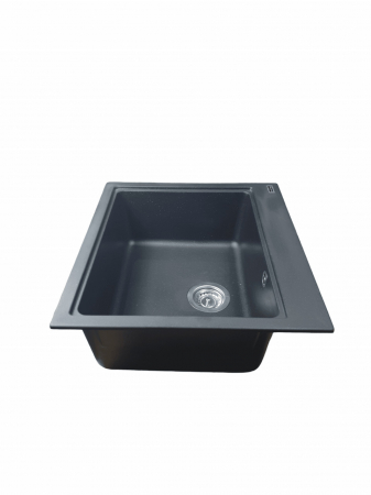 Chiuveta din compozit de granit pentru bucatarie Negru metalic ELEFANT PREMIUM 5852 VESTA [2]