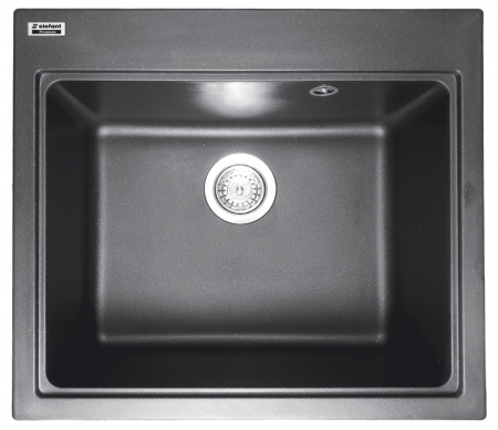 Pentru Casa si Camping - Chiuveta din compozit de granit pentru bucatarie Negru metalic ELEFANT PREMIUM 5852 VESTA