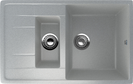 Chiuveta dreptunghiulara de bucatarie 2 cuve Ulgran U-205-310 Gri, 77 x 49.5 cm [0]
