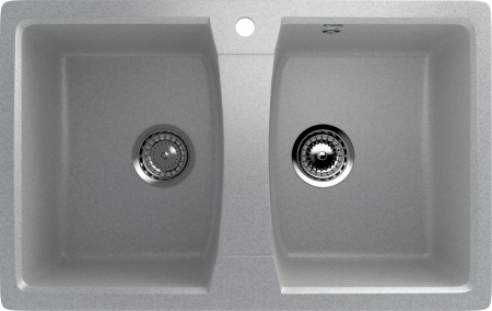 Chiuveta dreptunghiulara de bucatarie 2 cuve Ulgran U-402-310 Gri, 77 x 49.5 cm [0]