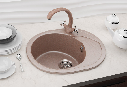 Chiuveta ovala de bucatarie Ulgran U-403-302 Nisip, 57 x 46.5 cm [1]