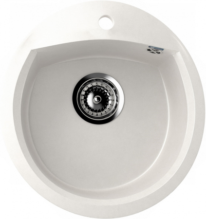 Chiuveta rotunda de bucatarie Ulgran U-407-341 Alb, 46 x 48 cm [0]