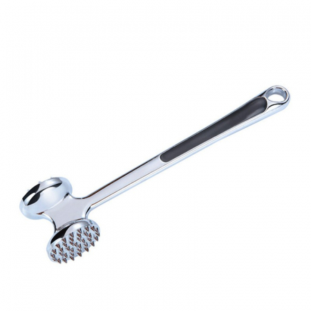Pentru Casa si Camping - Ciocan pentru snitele si carne Flippy, din aliaj de zinc, maner antialunecare, doua capete, 22 cm, argintiu