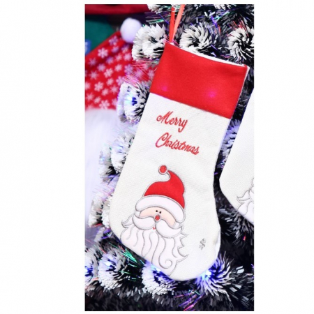 Ciorap Cadouri, culoare alba, imprimeu Mos Craciun, marimea 16x30 cm, Flippy [1]