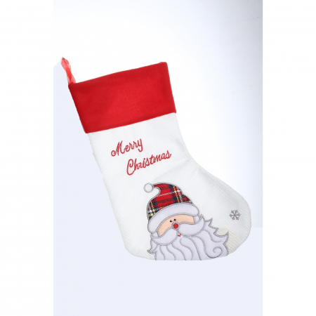 Ciorap Cadouri, culoare alba, imprimeu Mos Craciun, marimea 16x30 cm, Flippy [3]