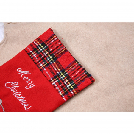 Ciorap Cadouri, culoare rosie, imprimeu om de zapada,marimea 15x30 cm, Flippy [4]