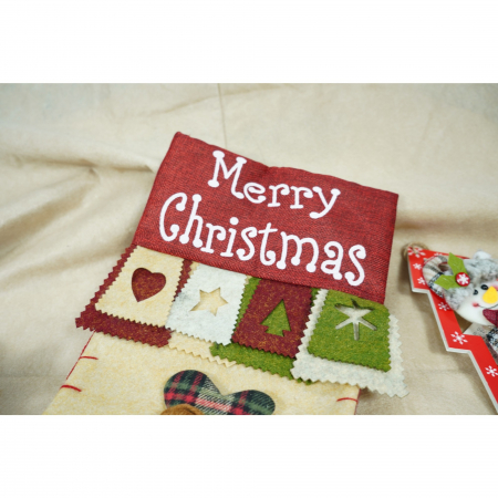 Ciorap Cadouri, Flippy,cu model om de zapada,crem, marimea 20x40 cm, textil, interior [3]