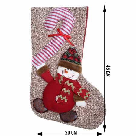 Ciorap Cadouri,Flippy,cu model om de zapada,maro, marimea 20x45 cm, textil, interior [6]
