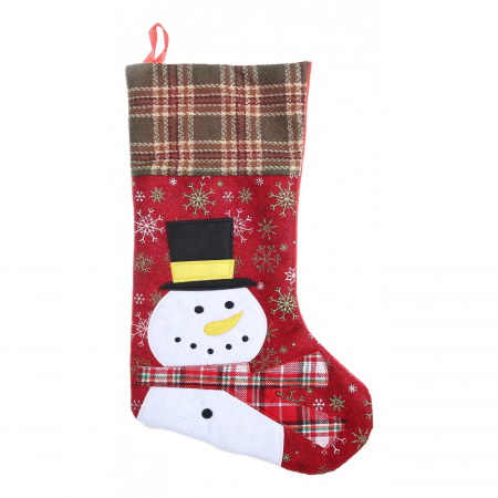 Pentru Casa si Camping - Ciorap Cadouri,Flippy,cu model om de zapada, rosu, marimea 20x40 cm, textil, interior