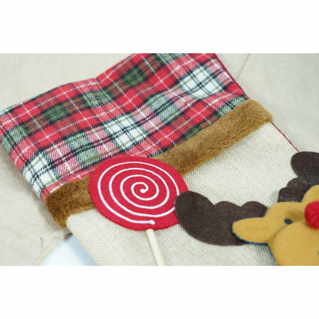 Ciorap Cadouri,Flippy,cu model ren,crem, marimea 20x40 cm, textil, interior [4]