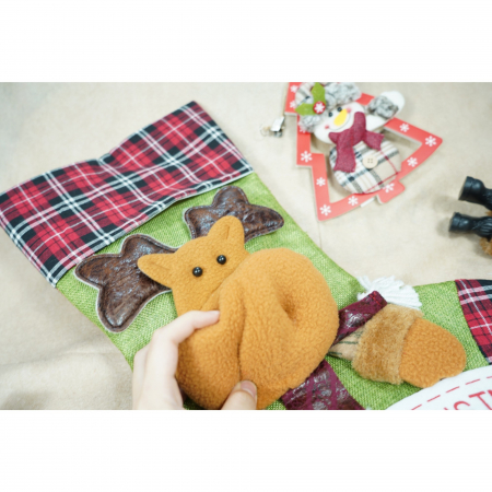 Ciorap Cadouri, Flippy,cu model ren,verde, marimea 23x45 cm, textil, interior [4]