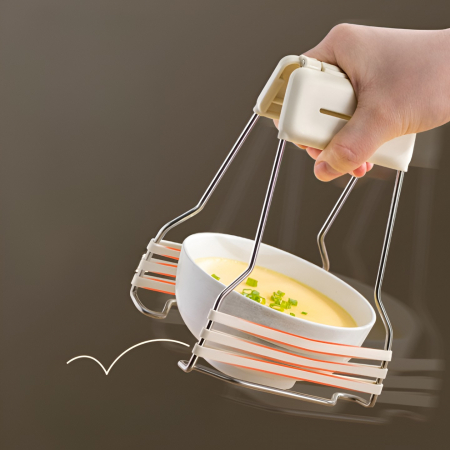 Clema pentru Boluri, Flippy, Anti-Alunecare, din Silicon, de Uz Casnic, Rezistent la Temperaturi Inalte, 17.6x11.5x5.15cm, Gri [6]