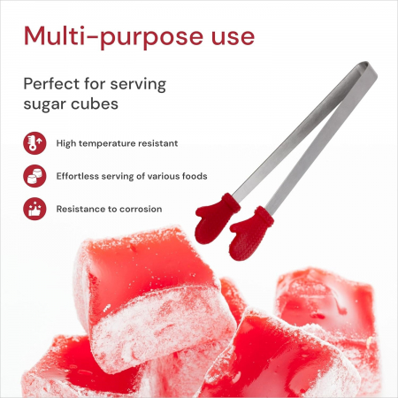 Cleste Creativ pentru Mancare, Flippy, Model Manusi din Silicon, 14.5x3 cm, Rezistent la Temperaturi Inalte si Coroziune, Rosu [4]