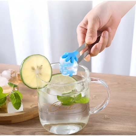 Cleste Creativ pentru Mancare, Flippy, Model Manute din Silicon, 14.5x3 cm, Rezistent la Temperaturi Inalte si Coroziune, Albastru [2]