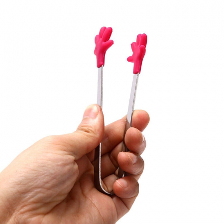 Cleste Creativ pentru Mancare, Flippy, Model Manute din Silicon, 14.5x3 cm, Rezistent la Temperaturi Inalte si Coroziune, Rosu [6]