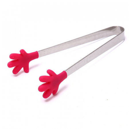 Cleste Creativ pentru Mancare, Flippy, Model Manute din Silicon, 14.5x3 cm, Rezistent la Temperaturi Inalte si Coroziune, Rosu [1]