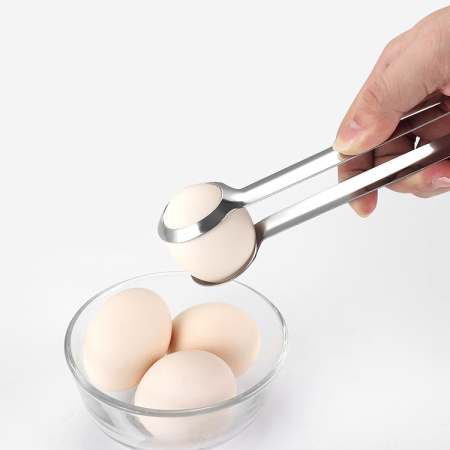 Cleste de Bucatarie, Flippy, Multifunctional, pentru Oua/Alimente/Salata, din Otel Inoxidabil, Gri [5]