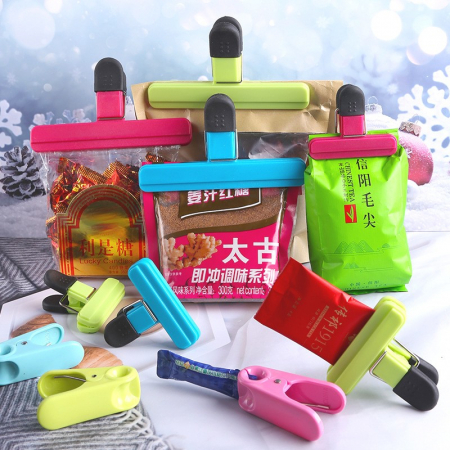 Cleste Multifunctional pentru Sigilarea Pungilor, Flippy, din Plastic, Mentine Alimentele Proaspete, 7x6.5 cm, Roz [5]