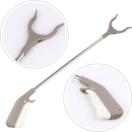 Cleste pentru Colectarea Deseurilor, Flippy, din Metal si Plastic, 96.5 cm, Fara Maini Murdare, Gri [5]