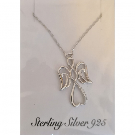 Bijuterii argint - Colier Argint 925 Inger Impletit, cu Zirconiu, Alb