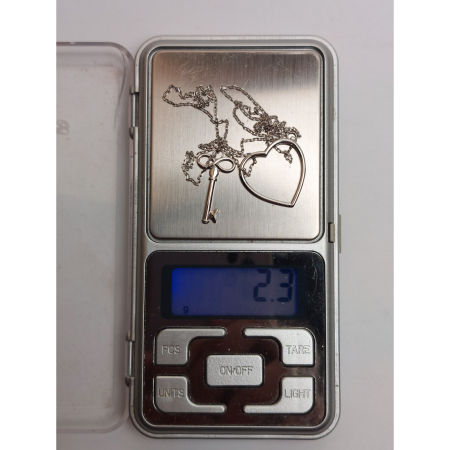 Colier Argint 925 Inima si Cheie, Jolie Silver, 2.3g, 2 cm x 2 cm [3]