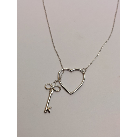 Colier Argint 925 Inima si Cheie, Jolie Silver, 2.3g, 2 cm x 2 cm [1]