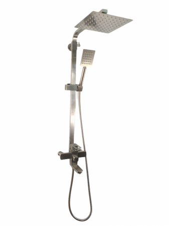 Coloana de dus Mixxus FIT-009-J INOX, 120 cm + baterie si para, monocomanda, furtun flexibil [0]