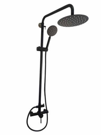 Coloana de dus MIXXUS SUS-003-J BLACK 20 cm baterie si para, monocomanda, furtun flexibil [0]