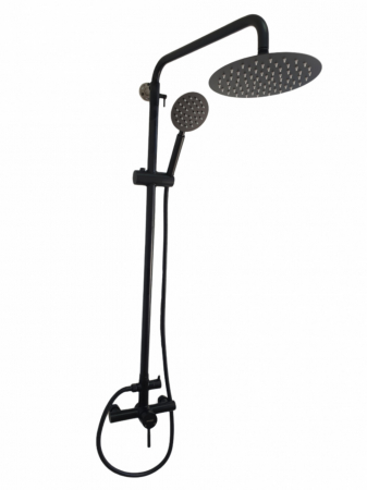 Pentru Casa si Camping - Coloana de dus MIXXUS SUS-003-J BLACK 20 cm baterie si para, monocomanda, furtun flexibil