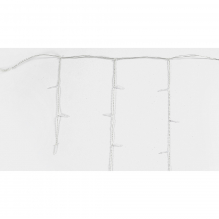Componenta Instalatie de Craciun Flippy® Tip Franjuri, 8 jocuri de lumini Sectiune 5 m, 143 LED-uri, Interconectabila, Fir Transparent, Alb Rece, Nu contine Transformator ! [2]