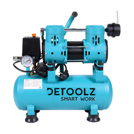 Compresor fara ulei Detoolz 880 W, 80 l/min, 9 L, 8 bari [2]