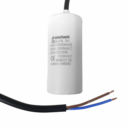 Condensatori - Condensator cu fire CBB60 30µF 45x95mm 450V, Elefant
