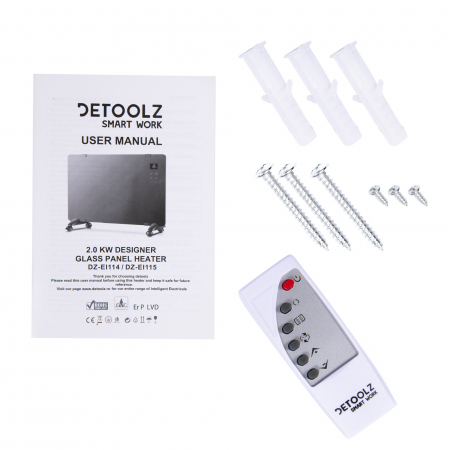 Convector electric Detoolz 1000W/2000W, Wifi, alb [5]