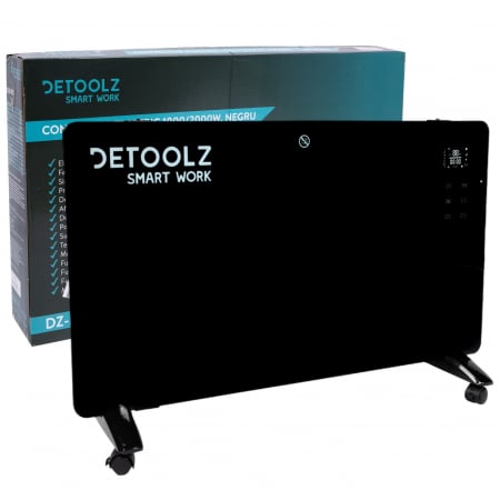 Radiatoare, calorifere si seminee electrice - Lichidare Convector electric Detoolz 1000W/2000W, Wifi, negru
