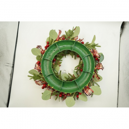 Coronita de Craciun pentru usa, Multicolor, 40 cm, PVC, Artificiala, Decorata, cu LED, Interior/Exterior, Flippy [9]