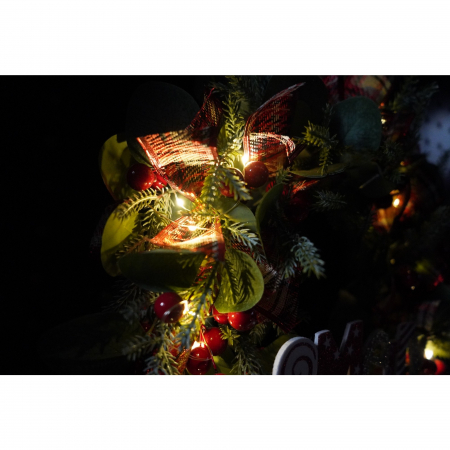 Coronita de Craciun pentru usa, Multicolor, 40 cm, PVC, Artificiala, Decorata, cu LED, Interior/Exterior, Flippy [2]