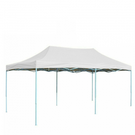 Gradina - Cort Pavilion 3x6m Alb Pliabil Cadru Metal pentru Curte, Gradina, Evenimente