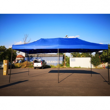 Gradina - Cort Pavilion 3x6m Albastru Pliabil Cadru Metal pentru Curte, Gradina, Evenimente