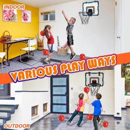 Cos de Baschet pentru Copii, Flippy, cu Tablou de Bord Electronic, Minge, Pompa, 2 Moduri, Interior/Exterior, Inel Metalic si Rabatabil cu Arc, Luminos, 41x31x5 cm, Multicolor [9]