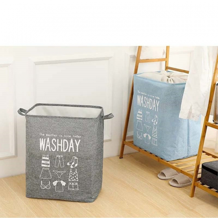 Cos depozitare, Flippy, Deschisa, 72 L, Textil, 30x40x60 cm, Gri, Cu imprimeu [4]