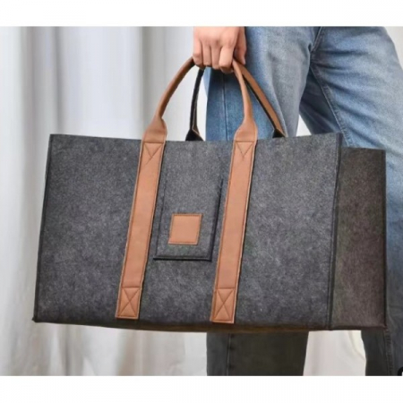 Cos Multifunctional pentru Rufe, Cos Depozitare, Flippy, Gri Inchis, 50x34x32, Geanta Durabila pentru Lemne si Accesorii [1]