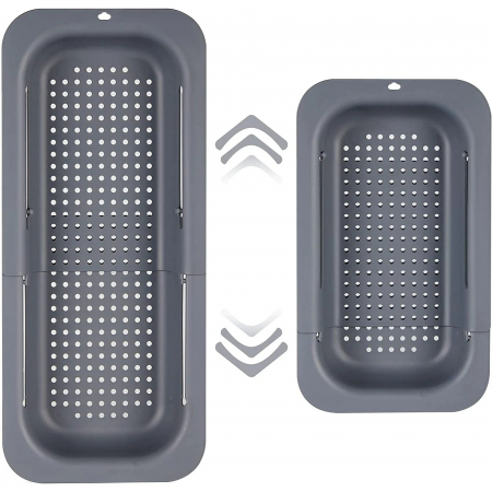 Cos pentru Scurgere Chiuveta de Bucatarie, Flippy, Plastic, Telescopic, 36x20x5 cm, Gri [3]