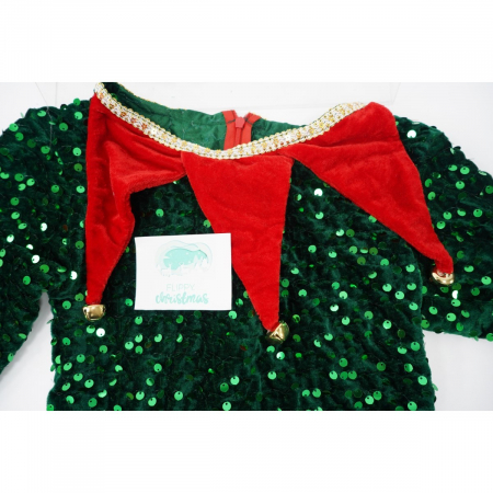 Costum Craciun, Flippy, Spiridus, rosu, 10 - 13 ani, catifea [2]