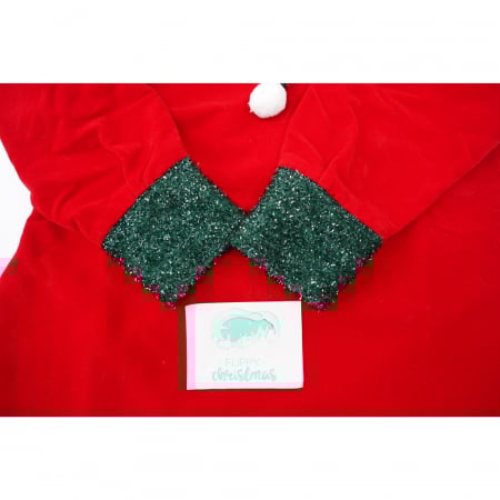 Lichidare de stoc Costum Craciun pentru Fetite, Flippy, Spiridus, rosu, 4 - 6 ani, catifea [3]