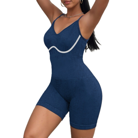 Articole sportive - Costum de Fitness/Yoga, Flippy, One Piece, pentru Femei, Material Elastic, Spandex, Albastru, Marime M